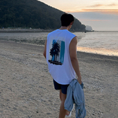 宽松运动无袖 MRCYC夏季 沙滩痞帅背心男士 T恤韩系潮流纯棉圆领坎肩