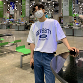 MRCYC短袖 纯棉体恤 潮牌ins韩系宽松圆领字母印花半袖 t恤男士 夏季