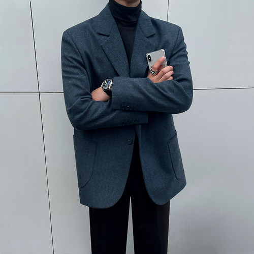 MRCYC秋冬季宽松休闲毛呢西装