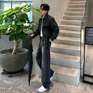 MRCYC高级感痞帅短款皮衣男秋季宽松休闲夹克韩系通勤风百搭外套