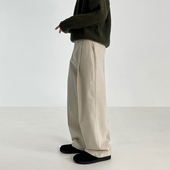 韩系宽松直筒加厚休闲裤 MRCYC阔腿拖地显瘦西裤 男cleanfit秋冬季