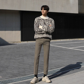 男韩系修身 裤 直筒免烫西服裤 商务坠感九分西装 休闲男装 MRCYC西裤