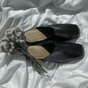 韩系潮流外穿舒适懒人套脚凉拖一脚蹬 方头PU皮拖鞋 MRCYC夏季 男士