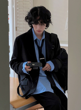 MRCYC学院风休闲西装外套男士秋季宽松DK制服韩系潮流痞帅小西服