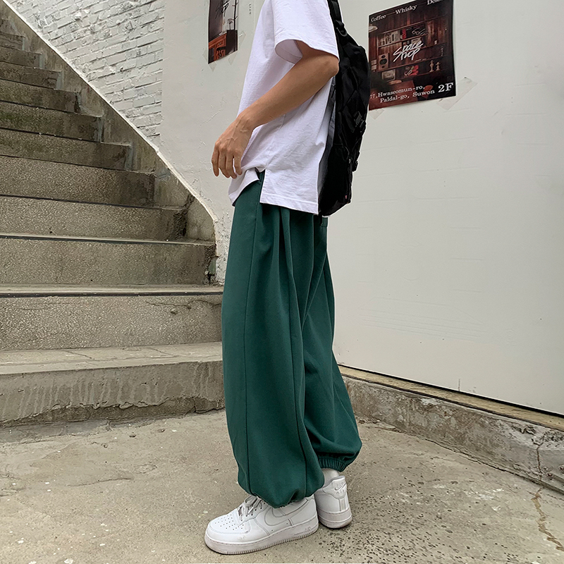 MRCYC韩版宽松纯色束脚休闲裤男