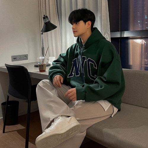 MRCYC韩版宽松刺绣连帽卫衣