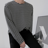 MRCYC条纹长袖 帅气潮牌青少年超火cec衣服体恤潮 秋季 T恤男士 新款