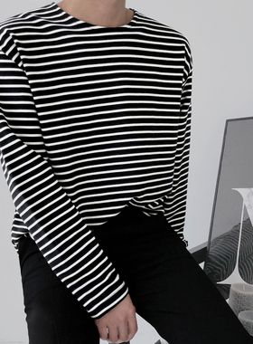 MRCYC条纹长袖T恤男士新款秋季帅气潮牌青少年超火cec衣服体恤潮