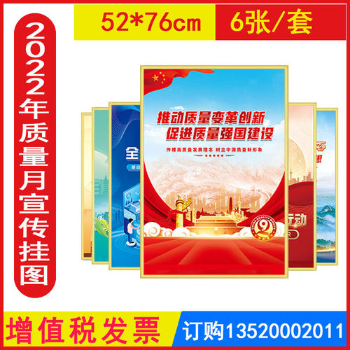 质量月主题宣教海报挂图海贴画