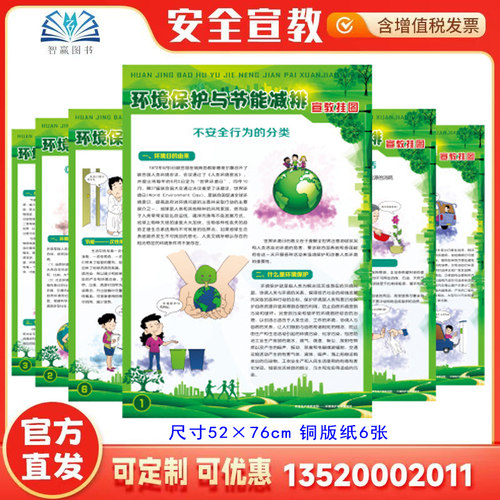 2026 环境保护与节能减排 宣教挂图 6张 节能增效 焕新引领 海报 安全生产月招贴挂图宣传海报安全壁报图片招贴安全培训资料x