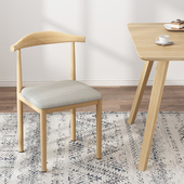 餐椅靠背凳子家用北欧学生学习书桌椅现代简约餐厅椅子铁艺牛角椅