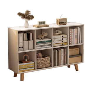 书架置物架落地儿童书柜家用客厅矮收纳柜子储物柜小型分层格子柜