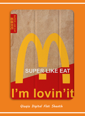 创意M记潮2021新款pro11保护套带笔槽平板10.2/10.5寸气囊壳18/19ipad air4/3/2/1三折式5/6苹果9.7迷你65