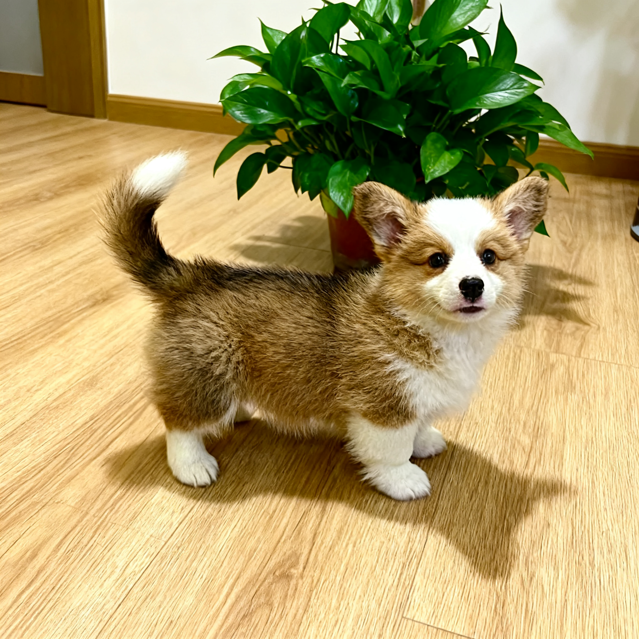 柯基幼犬宠物狗听话小狗便宜活体小短腿狗黄白花犬双色活泼爱晕否