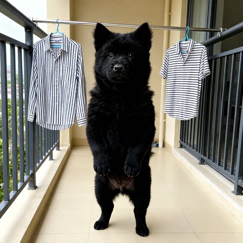 可爱狩猎犬全黑聪明赶家庭短毛