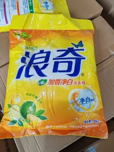 浪奇洗衣粉无磷配方加香净白清香柠檬味衣物床单1.5kg一件6包