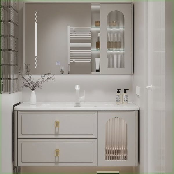 法式橡木烤漆79/89/99/109/119CM浴室柜陶瓷一体盆洗漱台洗脸盆