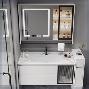 岩板无缝盆浴室柜定制79 99公分109cm119洗手面池脸盆柜洗漱台