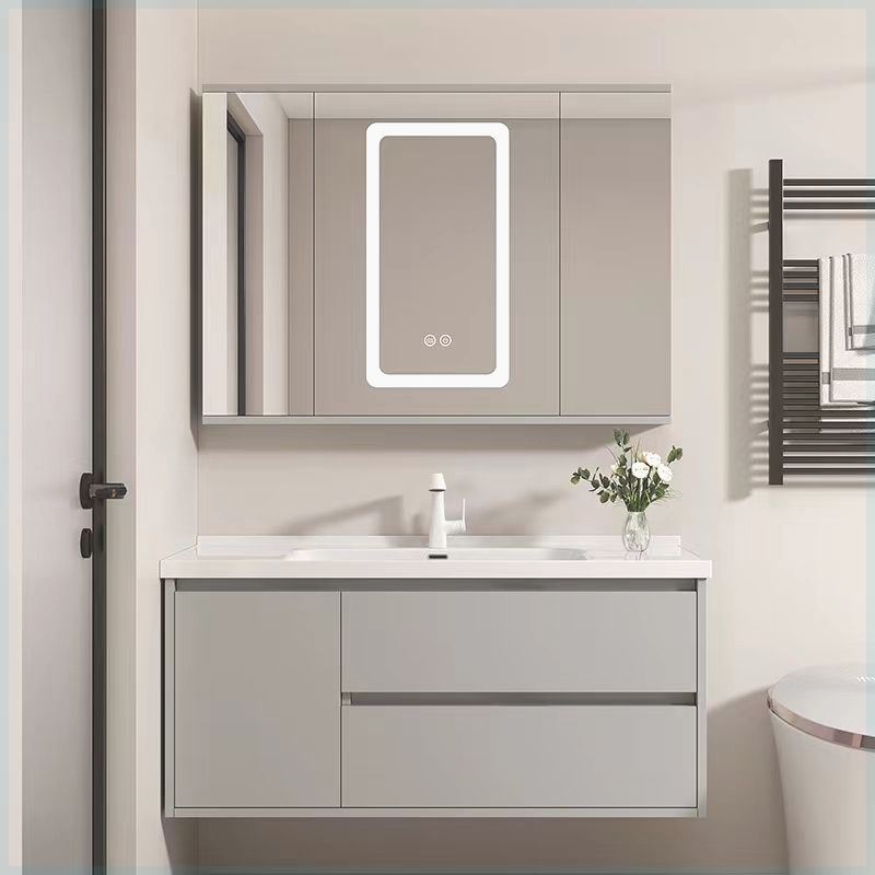 折叠风水镜陶瓷一体盆浴室柜64/74cm84厘米94/104/114组合洗漱台