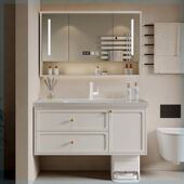 复古橡木67 107 117浴室柜扫地机器人基站组合轻奢 法式