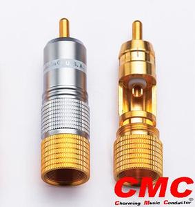 正品美国 CMC 1036-WF 纯铜镀金RCA莲花插头 RCA信号头 音频插头