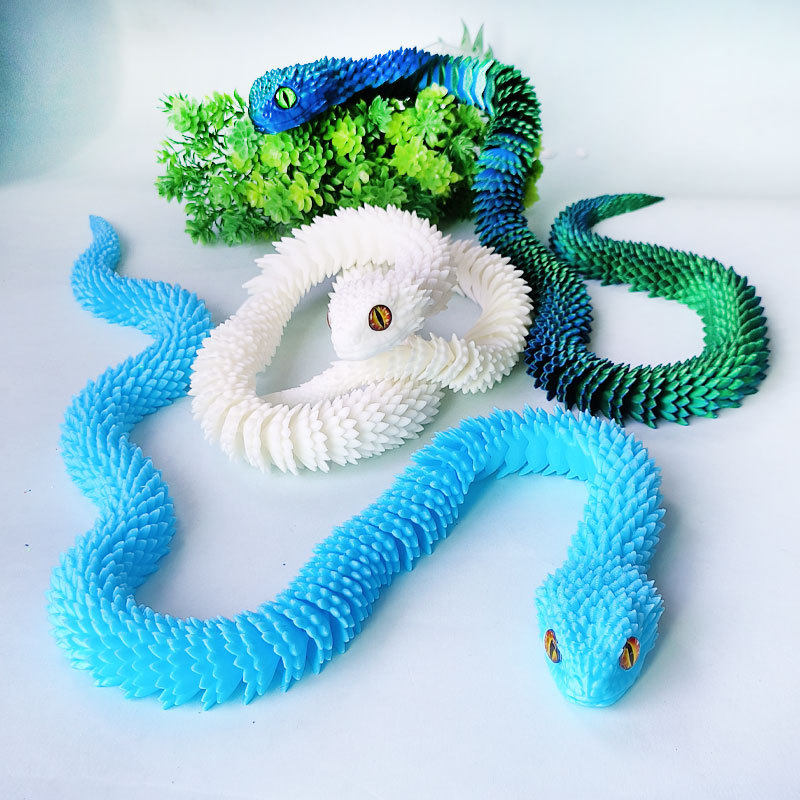 潮玩整蛊3D打印蝰蛇玩具工艺品扭扭蛇关节蛇摆件超级爆品创意手办