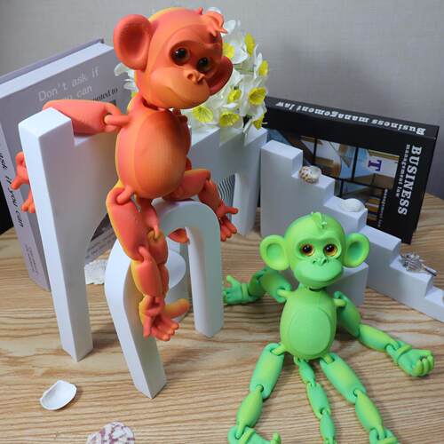 新款创意3D打印生肖猴玩具礼物手办模型关节可动仿真动物玩偶摆件