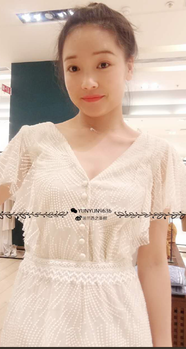 法兰西之美代购白色长款连衣裙