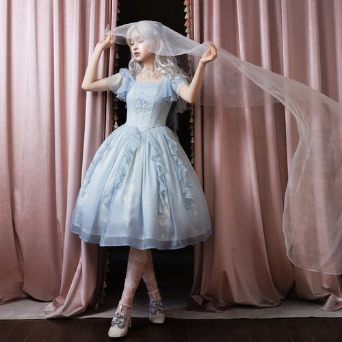 [尾款]骨螺海-lolita原创刺绣印花连衣裙