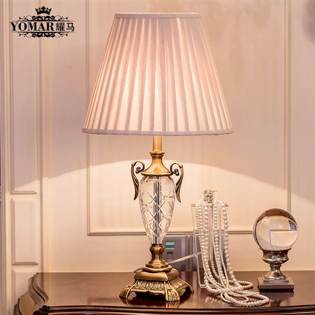 新耀马欧式奢华水晶台灯 新古典简约客厅装饰台灯 时尚卧室床头柜