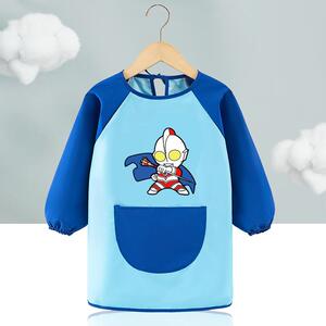儿童罩衣新款画画衣奥特曼围裙宝宝防水放脏反穿衣护衣幼儿园印名