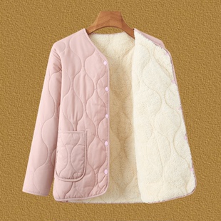 棉服外套奶奶装 新款 保暖棉袄棉服 棉衣加绒加厚中老年女装 妈妈冬装