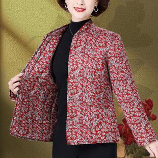 冬季 冬天妈妈内穿老太太碎花立领棉袄 中老年人贴身棉衣女外套短款