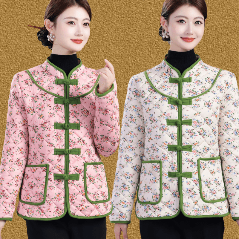 中老年人妈妈装加绒加厚棉衣外套