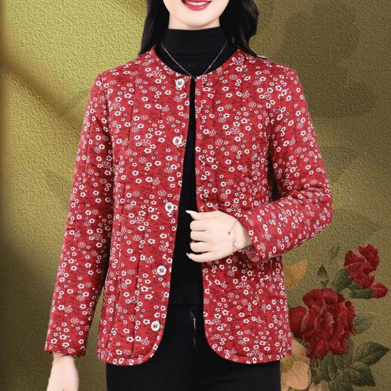 中老年妈妈秋冬新款夹棉内胆女外套加绒保暖碎花宽松大码棉服上衣,女装/女士精品,棉衣/棉服,淘宝优惠券,粉丝福利购,淘宝优惠卷