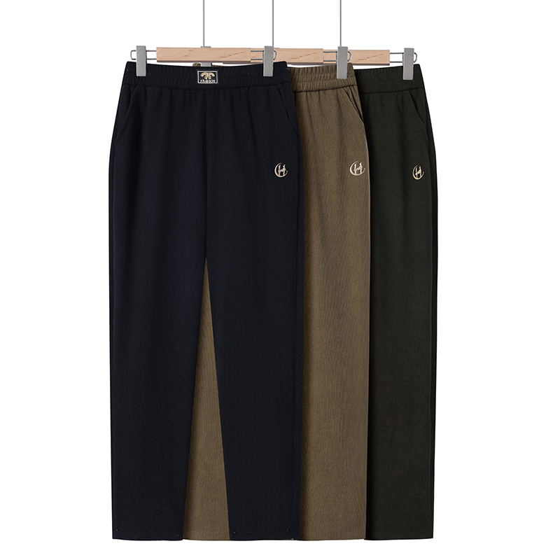 中老年女休闲裤春秋新款九分裤妈妈装高腰纯色直筒裤老年人奶奶裤