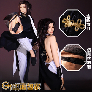 子aph黑帮 面包家王耀cos服黑塔利亚cosplay含亵衣旗袍假发衣服鞋