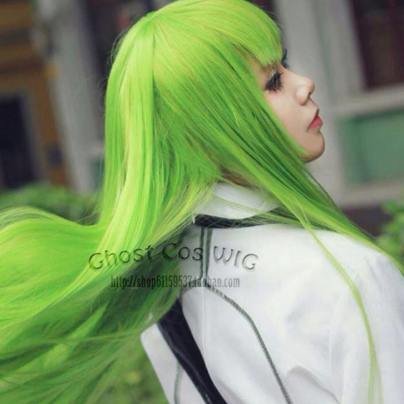 现货面包家cosplay假毛涂山蓉蓉叛逆的鲁路修CC80cm1米金绿假发