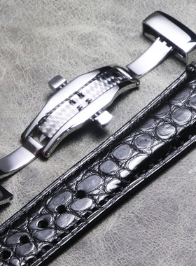 蝴蝶扣手工美洲鳄鱼皮表带16mm18mm19mm20mm21mm22mm鳄鱼真皮表带