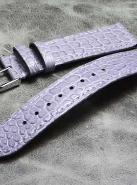 芋艿紫色薄款14mm18mm16mm20mm22mm真美洲鳄鱼皮表带真皮表链