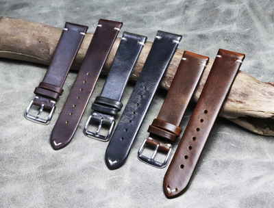 手工薄型复古表带真皮