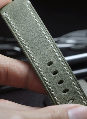 手工灰色意大利疯马皮头层牛皮18mm19mm20mm21mm22mmGT2真皮表带