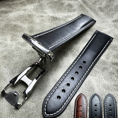 柔软小牛皮油蜡皮表带