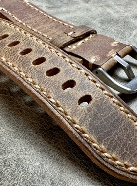 满120元可送（不与其它优惠叠加）疯马做旧头层牛皮22mm厚表带