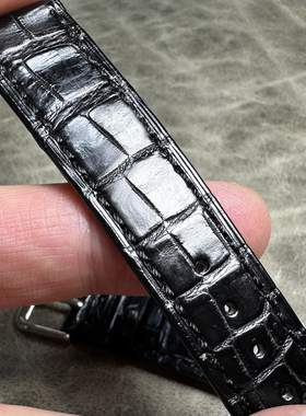 正货超薄细腻鳄鱼皮表带12mm13mm14mm16mm17mm18mm竹节纹真皮表带