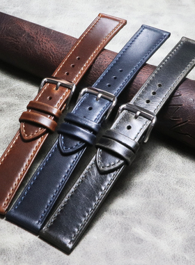 快拆牢固18mm19mm20mm21mm22mm老上海表小牛皮牛真皮油蜡皮表带