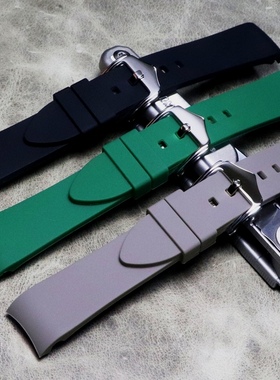 包头弧形氟硅胶橡胶18mm19mm20mm21mm22mm24mm宇宙Skx水鬼表带