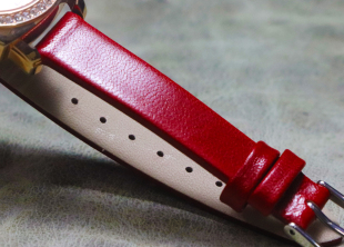 柔软小牛皮手工薄型12mm14mm16mm18mm20mm大红色手表带