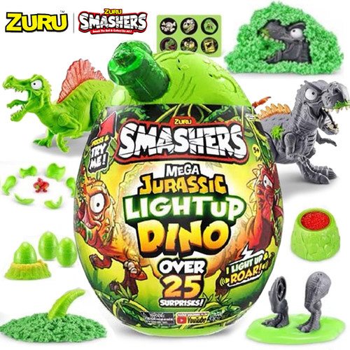 ZURU爆裂小子发声发光侏罗纪恐龙蛋考古盲盒霸王龙棘龙儿童玩具男