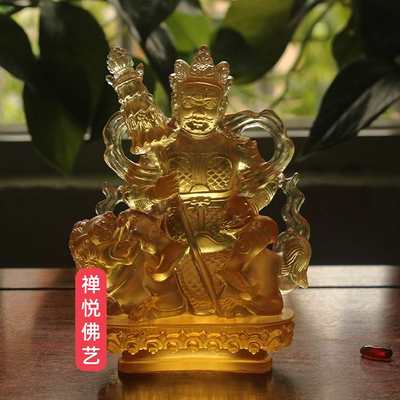 新品禅悦佛艺纯手工藏传密宗古法琉璃财宝天王佛像毗沙门小号款工